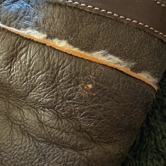 Born cognac leather/shearling lined boots, over the knee/ folds to knee - Picture 14 of 15